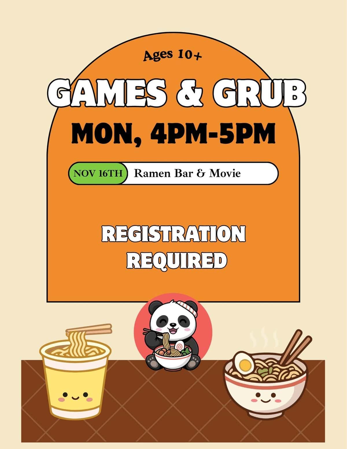 games & grub